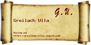 Greilach Ulla névjegykártya